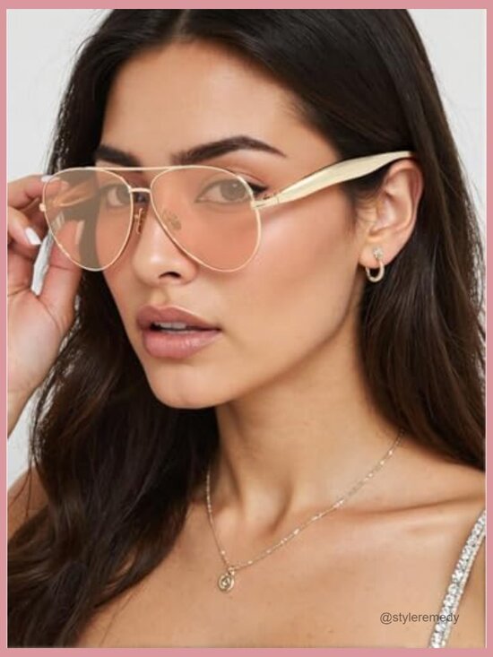 Oversized Aviator Sunglasses Metal Frame Polarized Lenses Retro 70s main image 4
